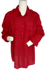 Faded Glory Women’s Dark Red Long Sleeve Shirt, Size XXL (20)