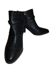 Metaphor Black Heel Boots with Studs & Side Zipper – Stylish Size 9.5 Footwear