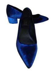 Simply Styled Women's Navy Velvet Dress Shoe – Elegant & Comfortable, Size 8