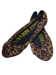 Sam & Libby Women's Brown Leopard Flats with Bow – Chic & Comfortable Everyday Wear, Size 7