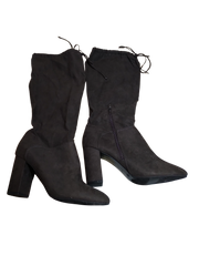 Dolcetta Women's Brown Suede High Heel Tall Boot – Elegant & Versatile, Side Zipper, Size 10M