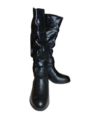 Diva General Black Slouchy Low Heel Boot - Women's Size 8M | Chic & Comfortable Footwear