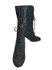 Metaphor Grey Suede Lace-Up Boots with Side Zipper | Women’s Size 9 | Stylish & Durable