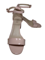 Viva Light Pink & Cream Patent Wedge Heels with Buckle