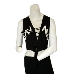 Black/White "Savage" Crop Top