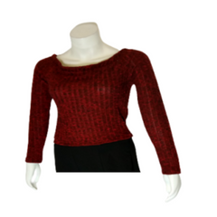Glitz Maroon Ribbed Crop Top