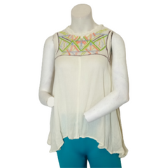 Cream/Orange Banjara Blouse