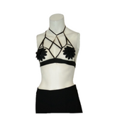 Emory Park Black Flower Sheer Bralette