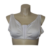 Dream Products White Chevron Zig Zag Pattern Silky Front Clasp Bra