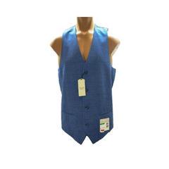 Alfani Men Blue Slim Fit Plaid Vest Large