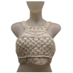 Milau Cream Woven Crop Top