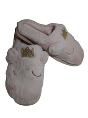 Diva Pink & Gold Crowned Animal Clog Slippers