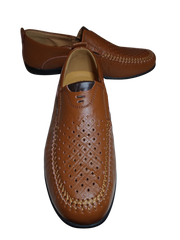 Fashion Light Brown Faux Leather Loafers
