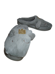 Diva Gray & Gold Crowned Animal Clog Slippers