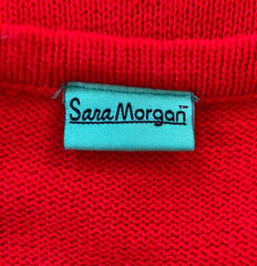 Sara Morgan Red Button-Front Cardigan