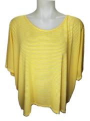 Anchro Yellow Striped Women Tee - Size M