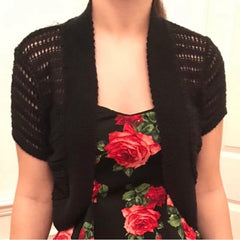 Black Bolero Short Sleeve Sweater