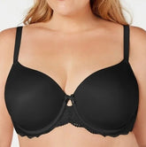 INC International Concepts Womens Plus Size Lace-Trim Bra Black