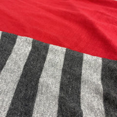 Style & Co. Red/Gray Striped Pattern Sweater