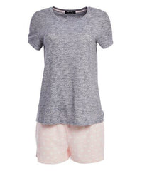 Rene Rofe Hearts Hacci Gray & Pink Pajama Set