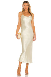 Shona Joy Cowl Back Bias Midi Dress in Melon - size US 2