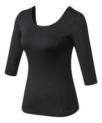 Nicole G Scoop Neck Crisscross Black Tee size M