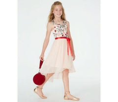 My Michelle Sequin Hearts Big Girls High-Low Dress 14