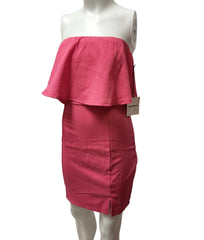 superdown Catalina Ruffle Tube Mini Dress in Hot Pink - size XXS - Modified