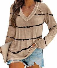 Tie-Dye Stripe V-Neck Tee size XXL