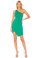 One Shoulder Green Dress