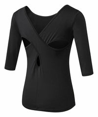 Nicole G Scoop Neck Crisscross Black Tee size M