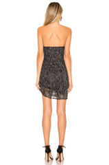 black metallic mini dress