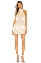 Lovers and Friends Mclaughlin Mini Dress in Prosecco - size L