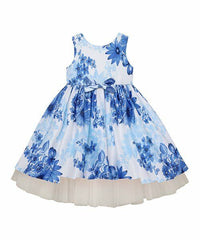 Blue Floral Sleeveless A-Line Dress size 12