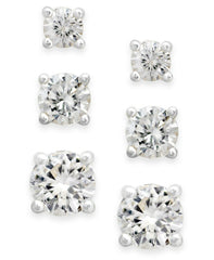 Charter Club Cubic Zirconia Stud Set Silver