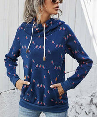 Blue Bird Mock Neck Hoodie size L