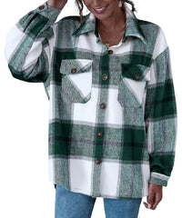 Sucrefas Green Plaid Pocket Button-Up