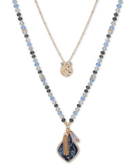 Lonna & Lilly Gold-Tone Blue Bead Interchangeable Necklace