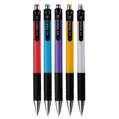 M&G Retractable Ball Pen 0.7mm Black Comfort Rubber Grip (10 per pack)