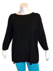 Karen Scott Luxsoft Black Basic Black Sweater