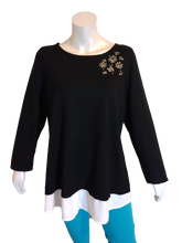 Charter Club Deep Black Rhinestone Studded Top