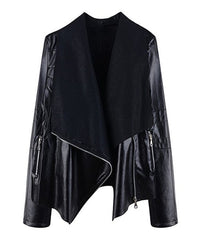 CELLABIE Black Drape-Front Moto Jacket