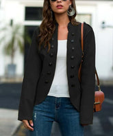 Coeur de Vague Black Button-Accent Open Blazer