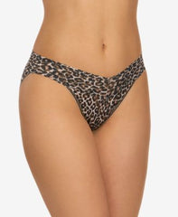 Hanky Panky Womens Leopard-Print Lace V-Kini Panty Brown Black