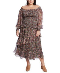 STATE Trendy Plus Size Off-The-Shoul Neo Renaissance 1X