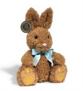 FAO Schwarz - Brown Plush Bunny with Orange Footpad and Blue Bow