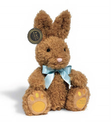 FAO Schwarz - Brown Plush Bunny with Orange Footpad and Blue Bow