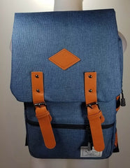 Kai Ting - Dark Blue Vintage Laptop Backpack for College