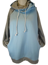 Dual Color Hooded Sweater Grey & Blue