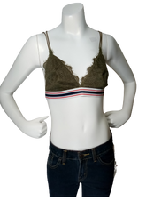 Emory Park Olive & White Lace Layer Bralette